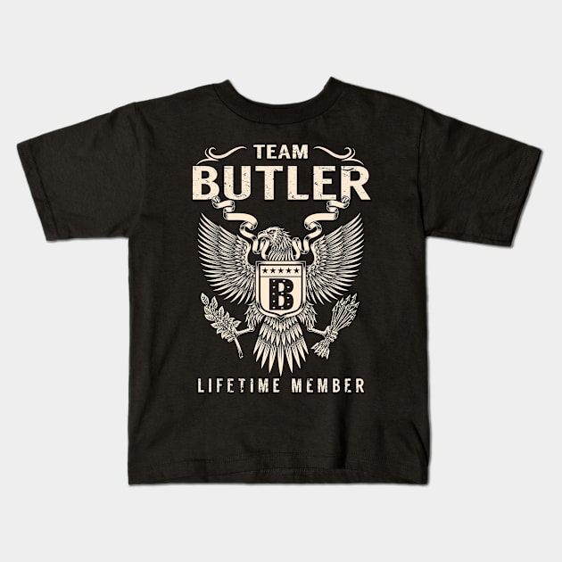 BUTLER Kids T-Shirt by Cherlyn